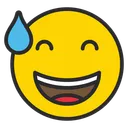 Free Grinning Face With Sweat  Icon