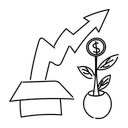 Free White Line Growth Business Illustration Growth Business Growth Icon