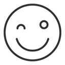 Free Mesa De Trabajo Cara Guinando Un Ojo Sonriente Icono