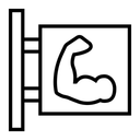 Free Gym Sign Board Icon