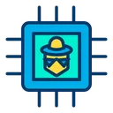 Free Computer Chip Microchip Hacker Icon