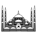 Free Black Monochrome Hagia Sophia Illustration Landmarks Icons Symbol