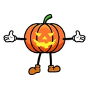 Free Halloween Pumpkin Character  Icon