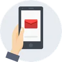 Free Hand Mobile Mail Icon