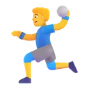 Free Playing Handball Color Icon