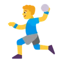 Free Playing Handball Flat Icon