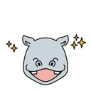 Free Hippo Happy Smile Icon