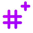 Free Hashtag hinzufügen  Symbol