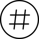 Free Round Number Hashtag Icon