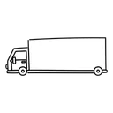 Free White Line Cargo Truck Illustration Freight Haulage Icon