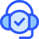Free Help Support Headphone Verification Icon