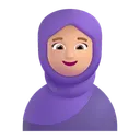 Free With Headscarf Color Icon