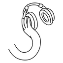 Free White Line Headphone Illustration Headset Earphones Icon
