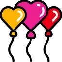 Free Heart Balloons In Love February Icon