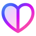 Free Half Heart Love Icon