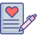 Free Heart Paper Pencil Letter Icon