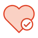 Free Heart with checkmark  Icon