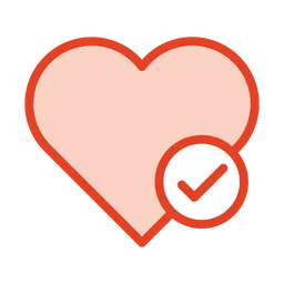 Free Heart with checkmark  Icon