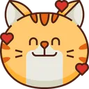 Free Hearts Emoticon Cat Icon