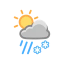 Free Heavy Sleet Sun Icon