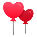 Free Helium Balloon Heart Flying Icon