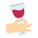 Free Holding Wine Glass  Icon