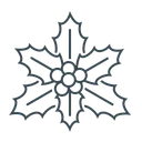 Free Christmas Holly Decoration Icon