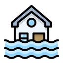 Free Disaster Emergency Rain Flood Drowning Home Icon