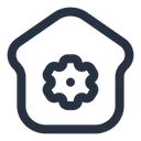 Free Home Setting Smart Home Outline Icon