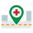 Free Location Pin Hospital Icon