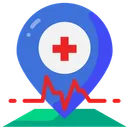 Free Location Hospital Pin Icon