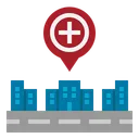 Free Location Hospital Building Icon