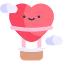 Free Hot Air Balloon Love Valentine Icon
