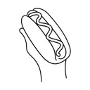 Free White Line Hot Dog Illustration Hot Dog Sausage Icon