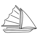 Free Ilustracao De Barco A Vela De Linha Branca Veleiro Iate Icon