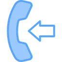 Free Incoming Call Telephone Call Left Arrow Icon