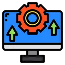 Free Monitor Gear Up Arrow Icon