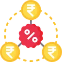 Free Interest Rate Ruppee Discout Icon