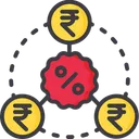 Free Interest Rate Ruppee Discout Icon