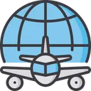 Free International Flight International Travel World Wide Flight Icon