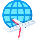 Free International Flight Around The World Globe Icon