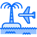 Free Island Palm Tree Plane Icon
