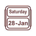 Free Januar Kalender Samstag Symbol