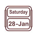 Free January Calendar Saturday Icon