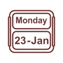 Free January Calendar Monday Icon
