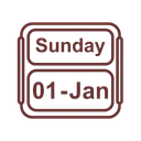 Free January Calendar Sunday Icon