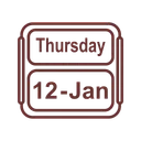 Free January Calendar Thursday Icon
