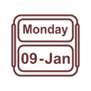 Free January Calendar Monday Icon