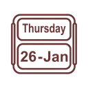 Free January Calendar Thursday Icon