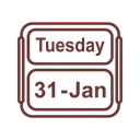 Free January Calendar Tuesday Icon